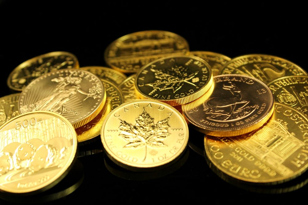 Des pièces d'or en provenance de différents pays.